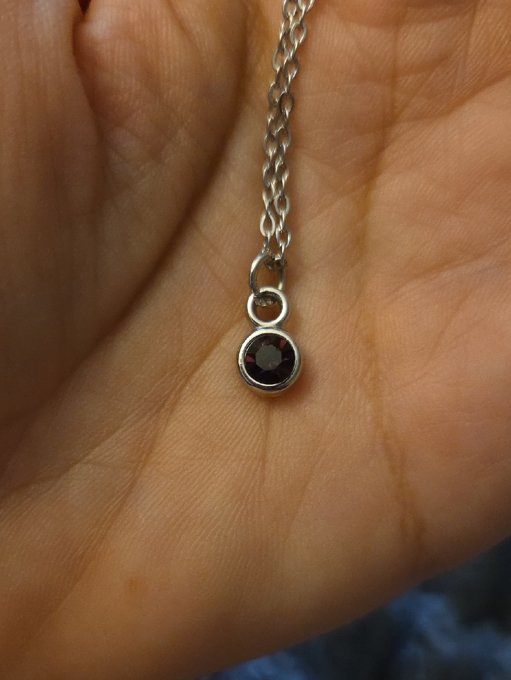 16in Chain And Solitaire Silver Faux Amethyst Pendant Necklace -  Set
